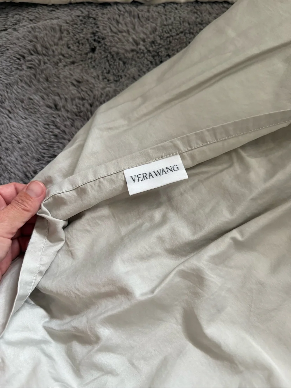 Vera Wang Light Gray Quilted Pillow Shams - Set of 2 King
